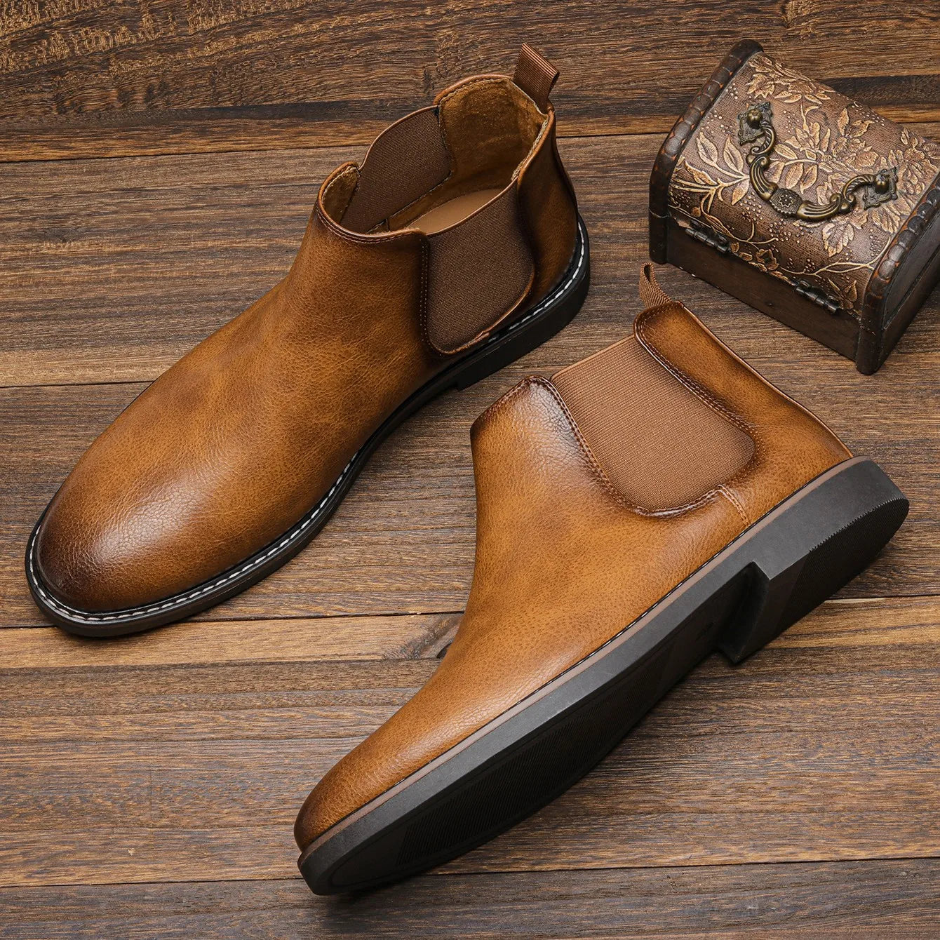Men’s Waterproof Chelsea Boots with Elastic Side Panels